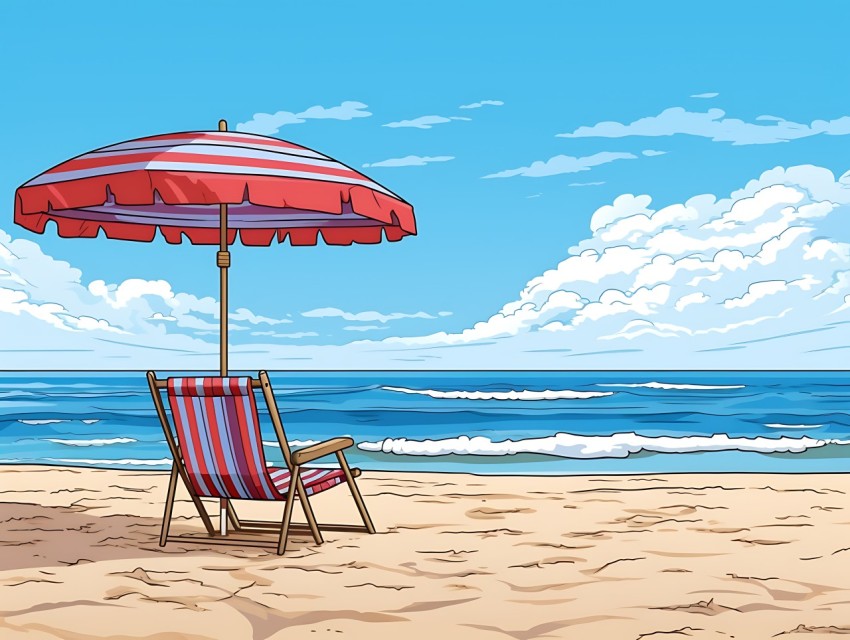 Beach Illustrations Pop Art Sea Vector Summer (408)