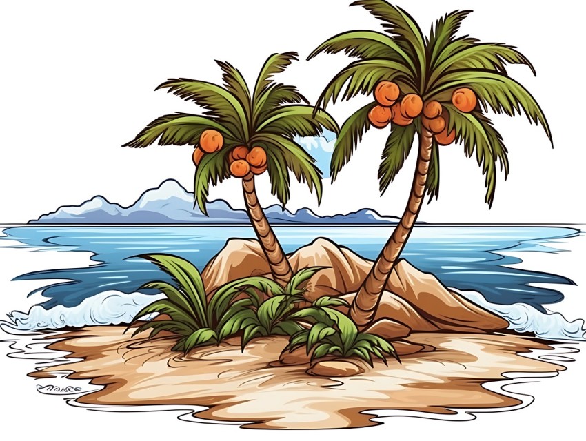 Beach Illustrations Pop Art Sea Vector Summer (442)