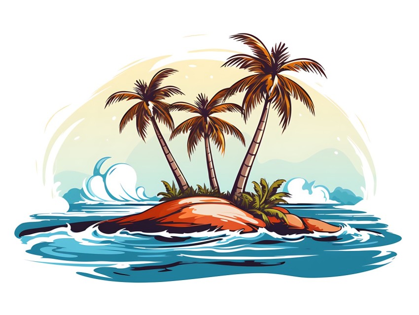 Beach Illustrations Pop Art Sea Vector Summer (461)