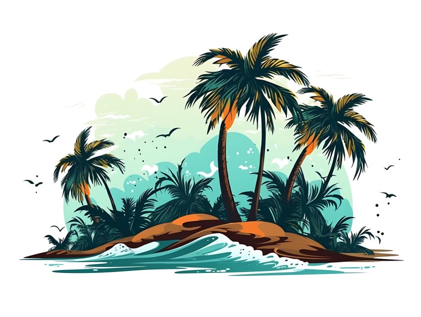 Beach Illustrations Pop Art Sea Vector Summer (475)