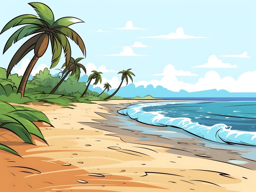 Beach Illustrations Pop Art Sea Vector Summer (479)