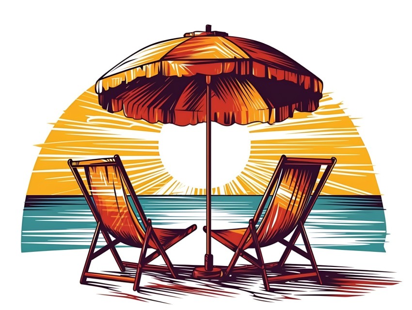 Beach Illustrations Pop Art Sea Vector Summer (452)