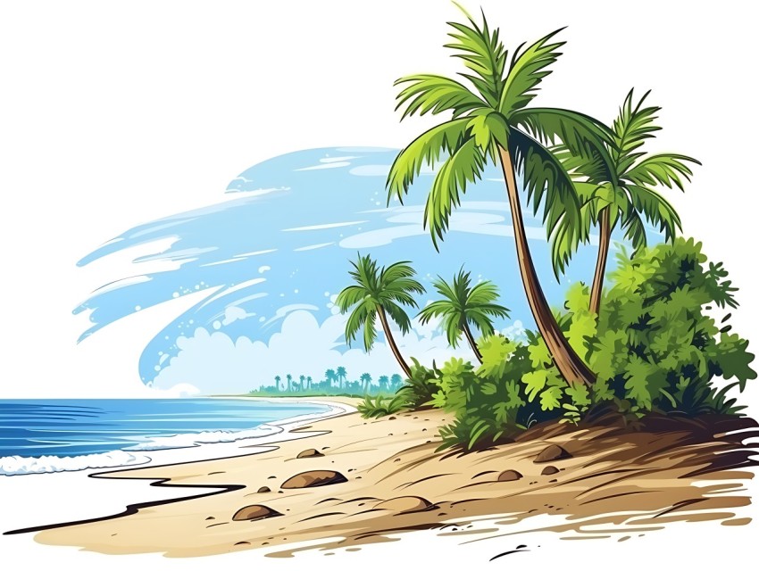 Beach Illustrations Pop Art Sea Vector Summer (485)