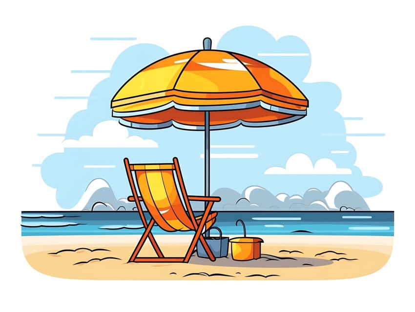 Beach Illustrations Pop Art Sea Vector Summer (529)