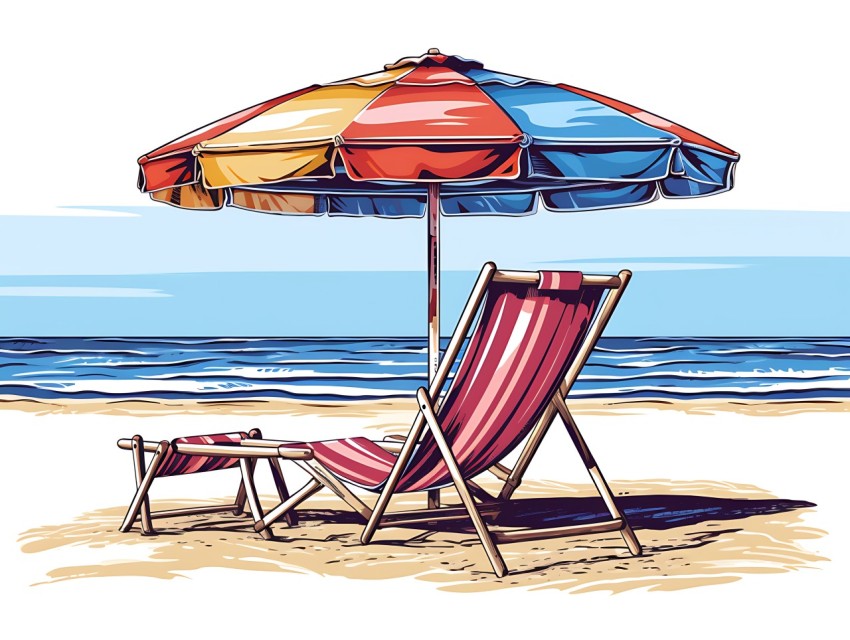 Beach Illustrations Pop Art Sea Vector Summer (542)