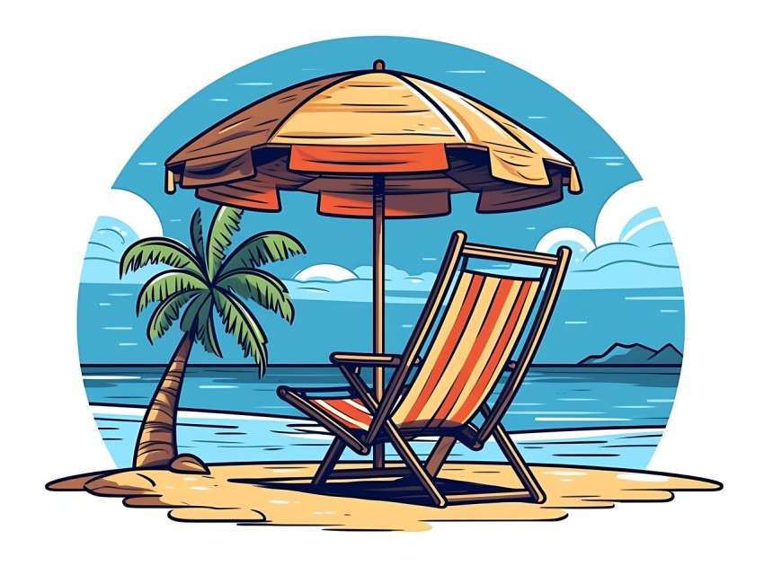 Beach Illustrations Pop Art Sea Vector Summer (534)