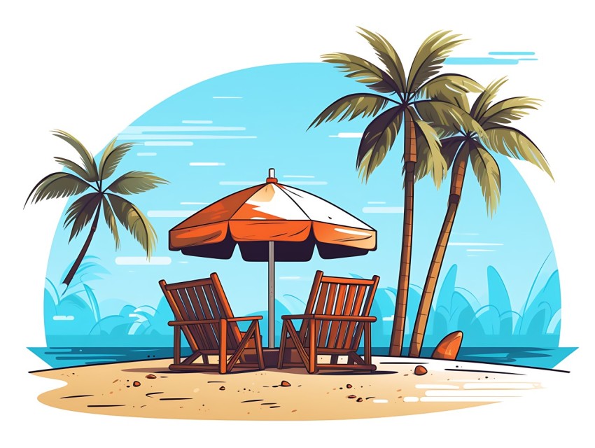 Beach Illustrations Pop Art Sea Vector Summer (544)
