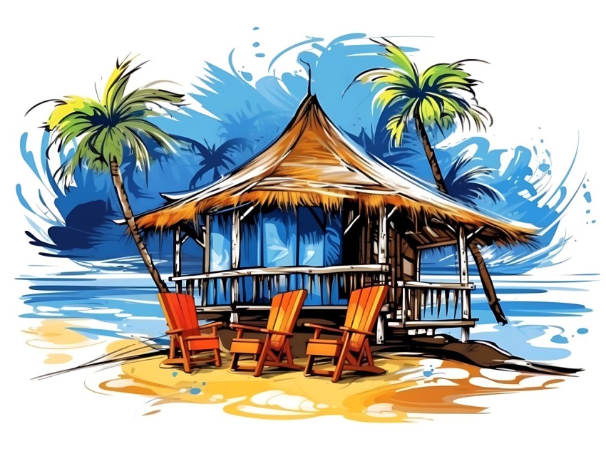 Beach Illustrations Pop Art Sea Vector Summer (517)
