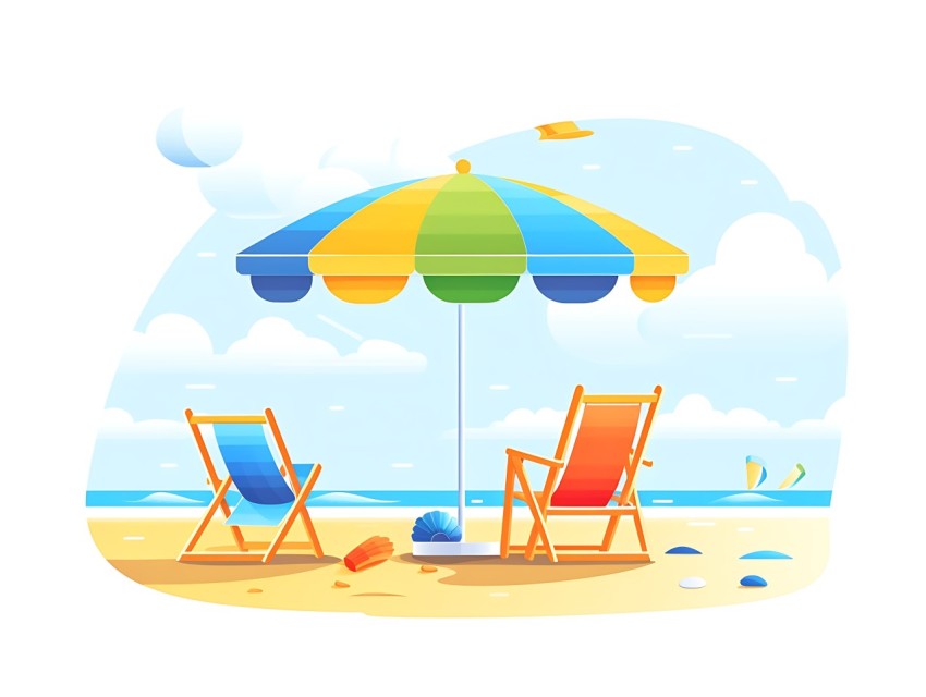 Beach Illustrations Pop Art Sea Vector Summer (558)