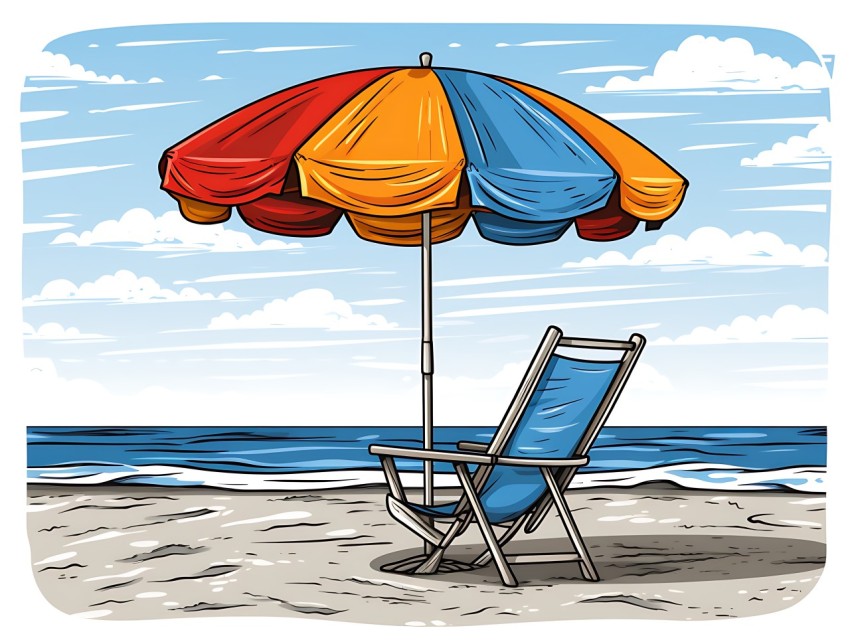 Beach Illustrations Pop Art Sea Vector Summer (579)
