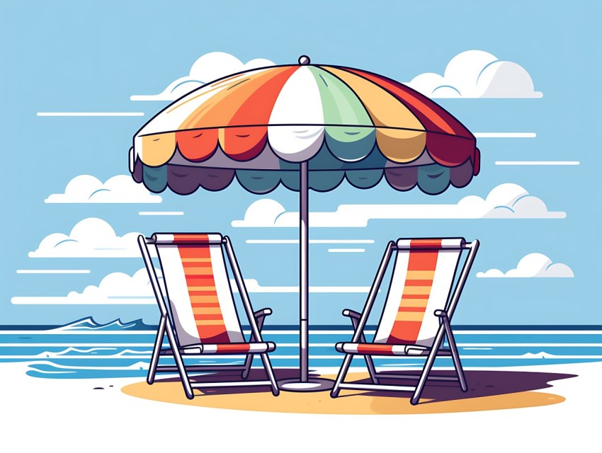 Beach Illustrations Pop Art Sea Vector Summer (573)