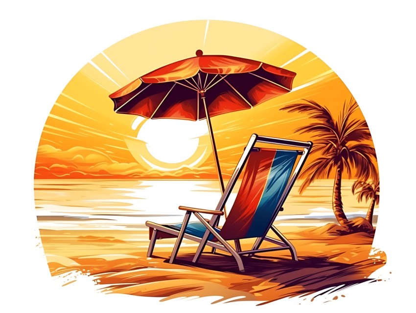 Beach Illustrations Pop Art Sea Vector Summer (556)