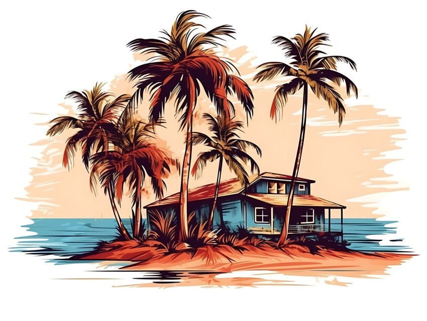 Beach Illustrations Pop Art Sea Vector Summer (578)