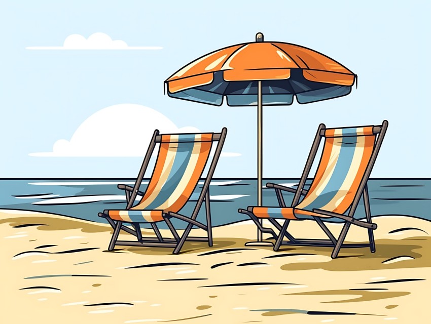 Beach Illustrations Pop Art Sea Vector Summer (564)