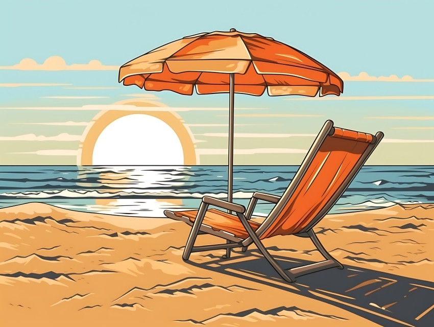 Beach Illustrations Pop Art Sea Vector Summer (640)