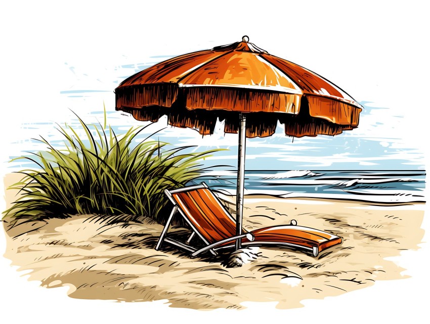 Beach Illustrations Pop Art Sea Vector Summer (601)