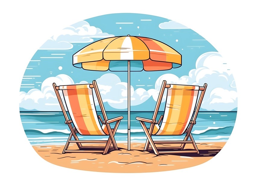 Beach Illustrations Pop Art Sea Vector Summer (666)