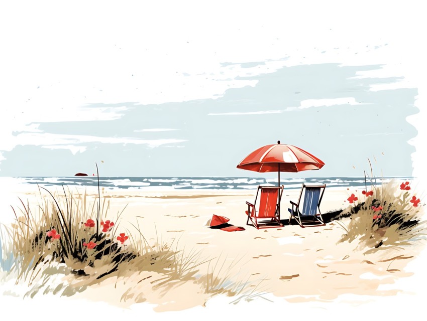 Beach Illustrations Pop Art Sea Vector Summer (685)