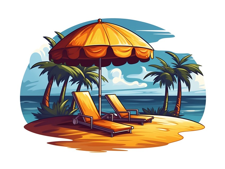 Beach Illustrations Pop Art Sea Vector Summer (676)