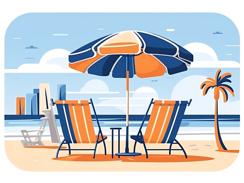 Beach Illustrations Pop Art Sea Vector Summer (688)