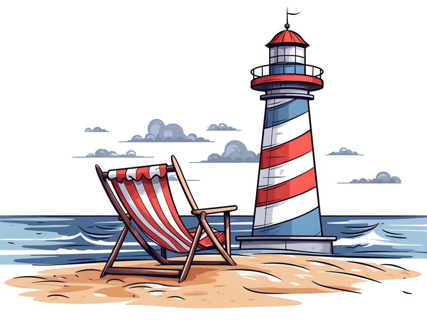 Beach Illustrations Pop Art Sea Vector Summer (709)