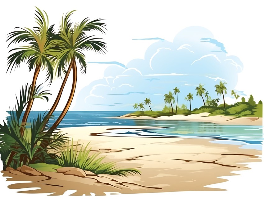 Beach Illustrations Pop Art Sea Vector Summer (741)