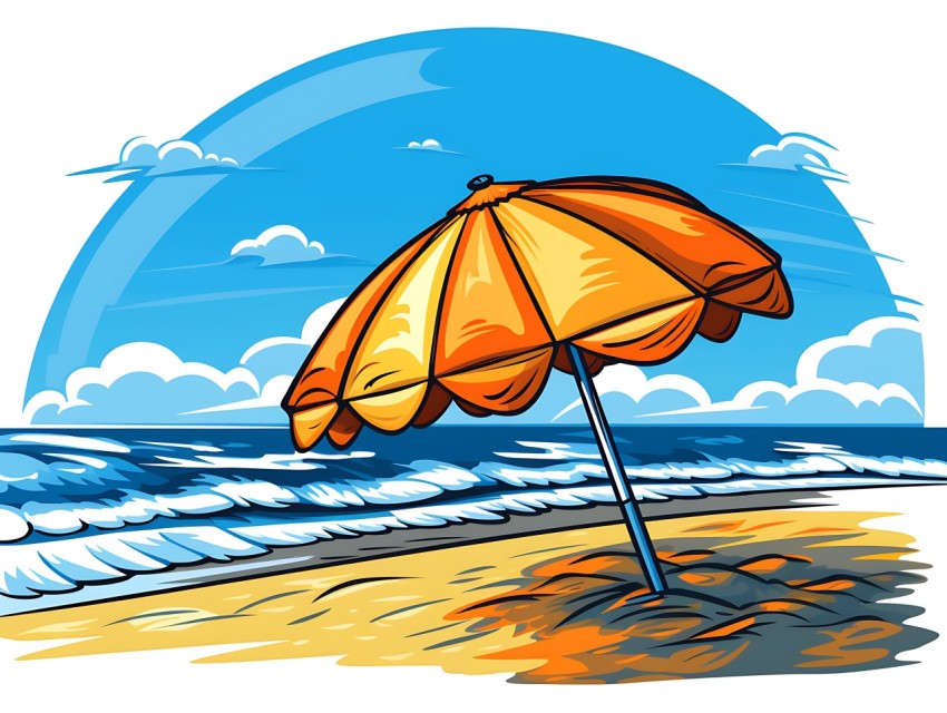 Beach Illustrations Pop Art Sea Vector Summer (739)