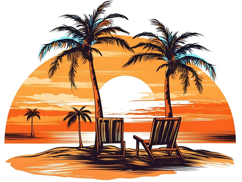 Beach Illustrations Pop Art Sea Vector Summer (742)