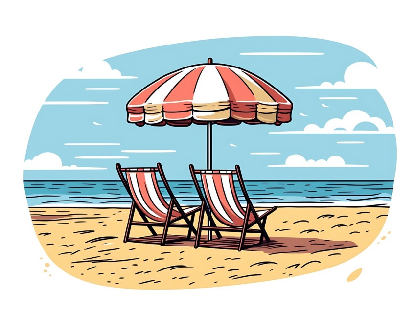 Beach Illustrations Pop Art Sea Vector Summer (769)