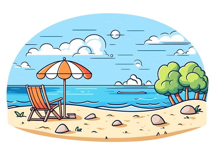 Beach Illustrations Pop Art Sea Vector Summer (798)