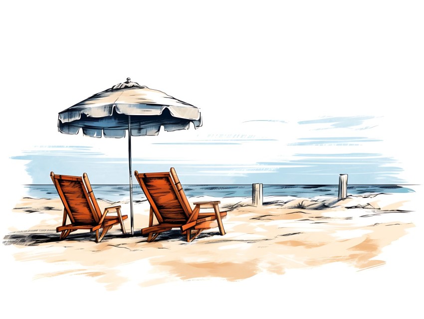 Beach Illustrations Pop Art Sea Vector Summer (758)