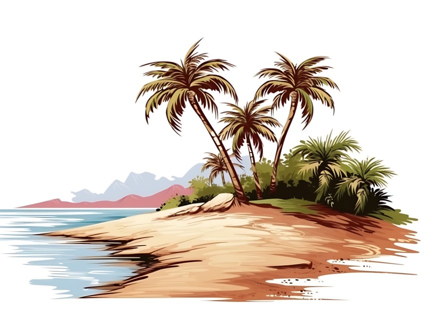 Beach Illustrations Pop Art Sea Vector Summer (786)