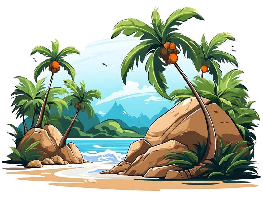 Beach Illustrations Pop Art Sea Vector Summer (782)