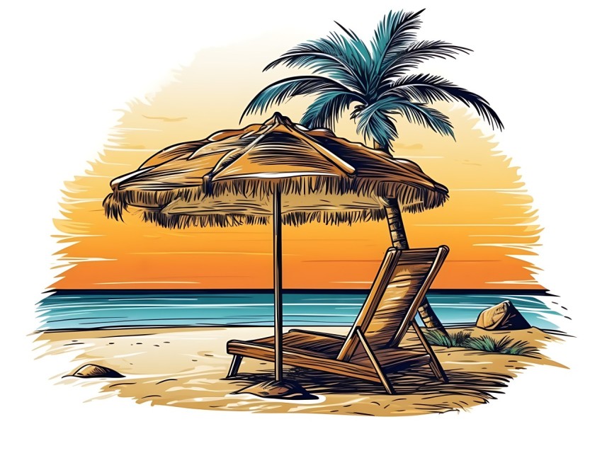 Beach Illustrations Pop Art Sea Vector Summer (764)