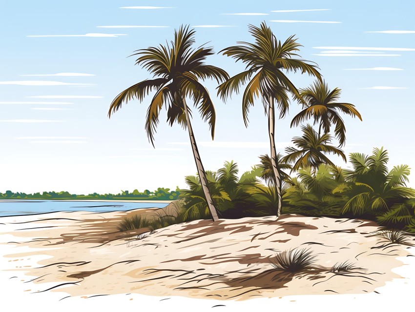 Beach Illustrations Pop Art Sea Vector Summer (799)