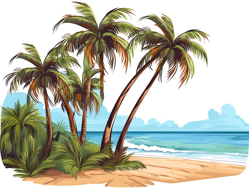 Beach Illustrations Pop Art Sea Vector Summer (773)