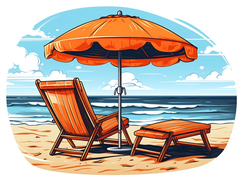 Beach Illustrations Pop Art Sea Vector Summer (844)