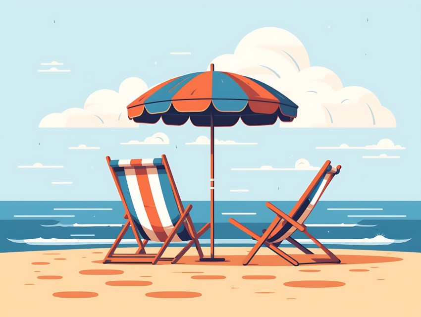 Beach Illustrations Pop Art Sea Vector Summer (888)