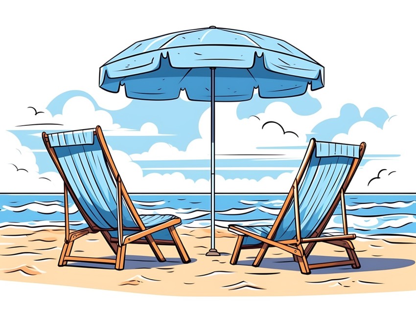 Beach Illustrations Pop Art Sea Vector Summer (887)