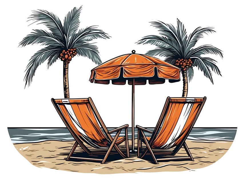 Beach Illustrations Pop Art Sea Vector Summer (867)