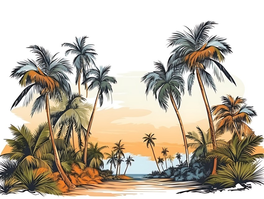 Beach Illustrations Pop Art Sea Vector Summer (893)