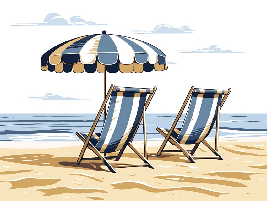 Beach Illustrations Pop Art Sea Vector Summer (901)