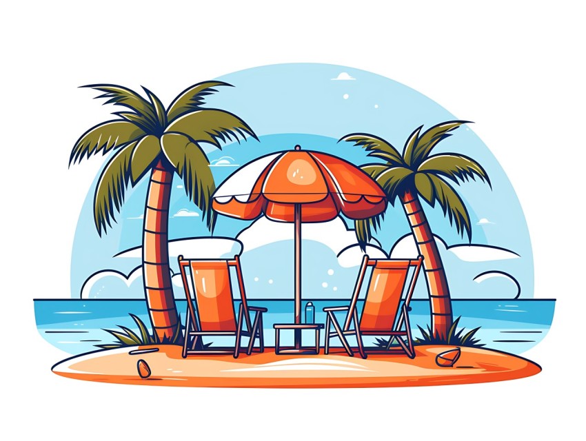 Beach Illustrations Pop Art Sea Vector Summer (939)