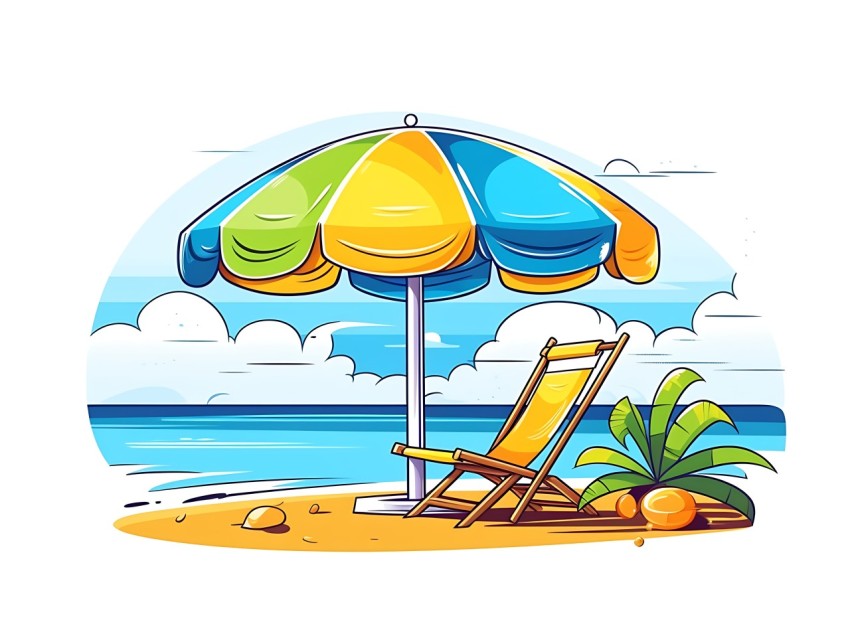 Beach Illustrations Pop Art Sea Vector Summer (990)