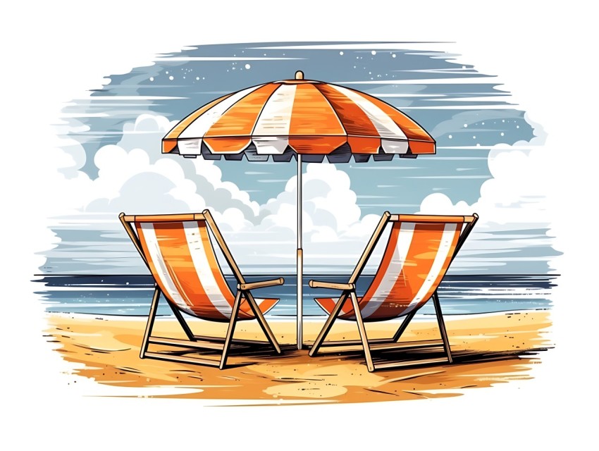 Beach Illustrations Pop Art Sea Vector Summer (984)