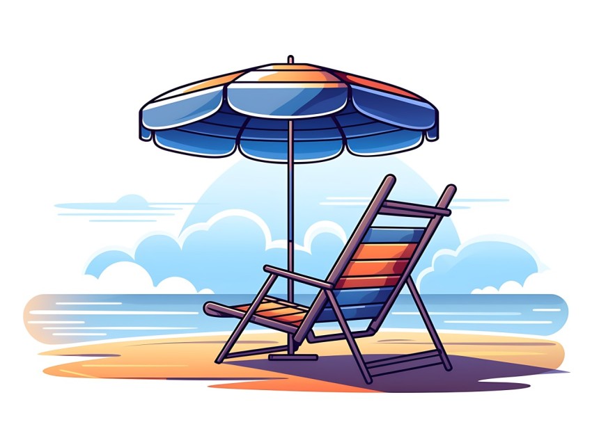Beach Illustrations Pop Art Sea Vector Summer (1022)