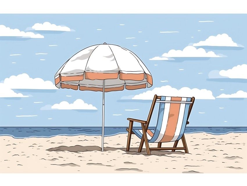 Beach Illustrations Pop Art Sea Vector Summer (1349)