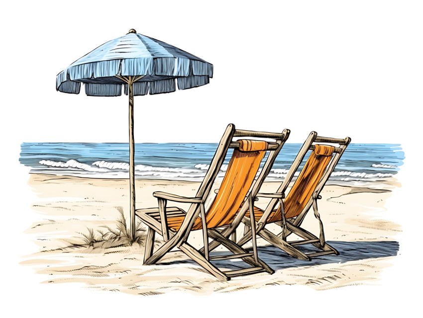 Beach Illustrations Pop Art Sea Vector Summer (1342)