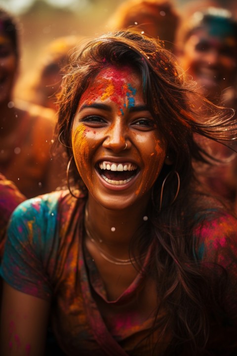 Happy Girl at Holi Festival · Free Stock Photo