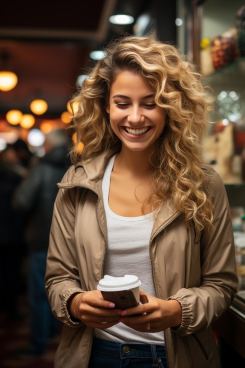 Happy Woman Holding a Mobile Phone (48)